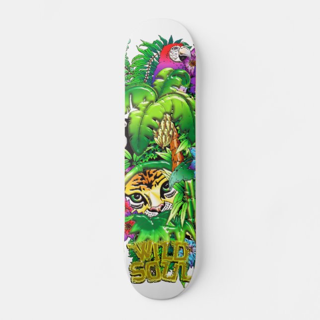Jungle Wild Animals and Plants Skateboard (Front)