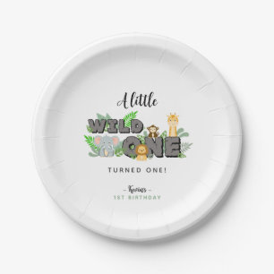 Jungle Wild One Animal Birthday Paper Plate