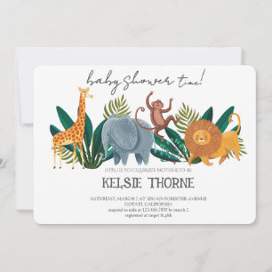 Jungle Wildlife Baby Shower Invitation