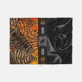 Jungle Zebra Tiger Monogram Fleece Blanket (Front (Horizontal))