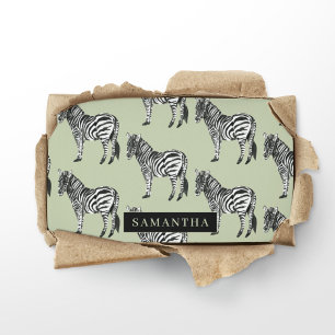 Jungle Zebra Wild Pattern & Personalised Name Business Card