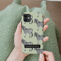 Jungle Zebra Wild Pattern & Personalised Name