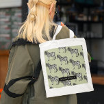 Jungle Zebra Wild Pattern & Personalised Name Tote Bag<br><div class="desc">Jungle Zebra Wild Pattern & Personalised Name</div>