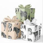 Jungle Zebra Wild Pattern & Personalised Name Wrapping Paper Sheet<br><div class="desc">Jungle Zebra Wild Pattern & Personalised Name</div>