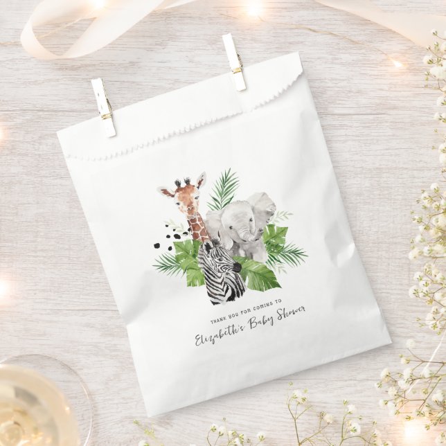 Jungle Zoo Animals | Baby Shower Favour Bag (Clipped)