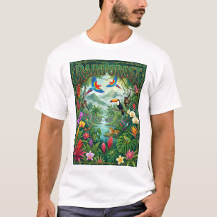 junglee rainforest colourful poster background  T-Shirt