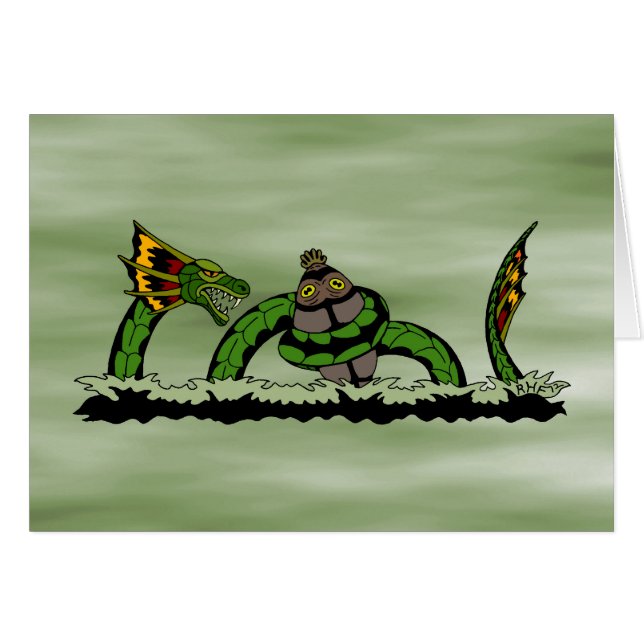 Jungun Catching a Quibbib Greeting Card (Front Horizontal)