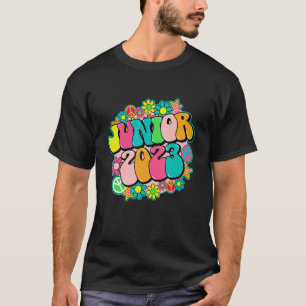 Junior 2023 Groovy Colourful Flower Hippie Senior  T-Shirt