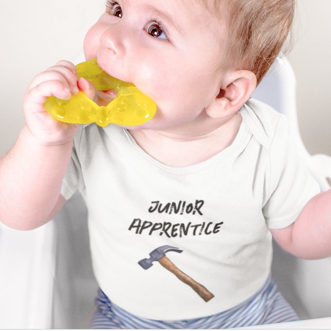 Junior Apprentice Hammer Carpenter Chippie Tradie Baby Bodysuit (Creator Uploaded)