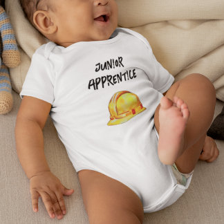 Junior Apprentice Hard Hat Construction Baby Bodysuit