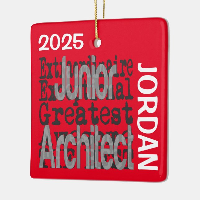 Junior Architect Extraordinaire CUSTOM Ceramic Ornament (Left)