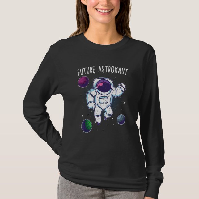 Junior Astronaut Space Planets Astronomy Future As T-Shirt (Front)