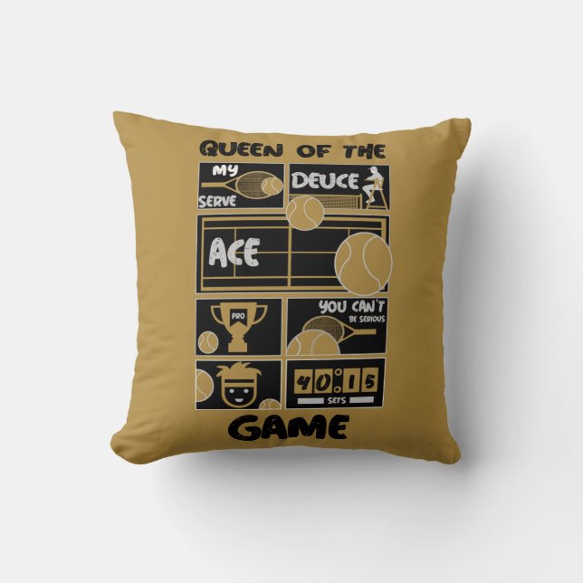 Junior Boys Tennis King Of The Game   Cushion (Front)