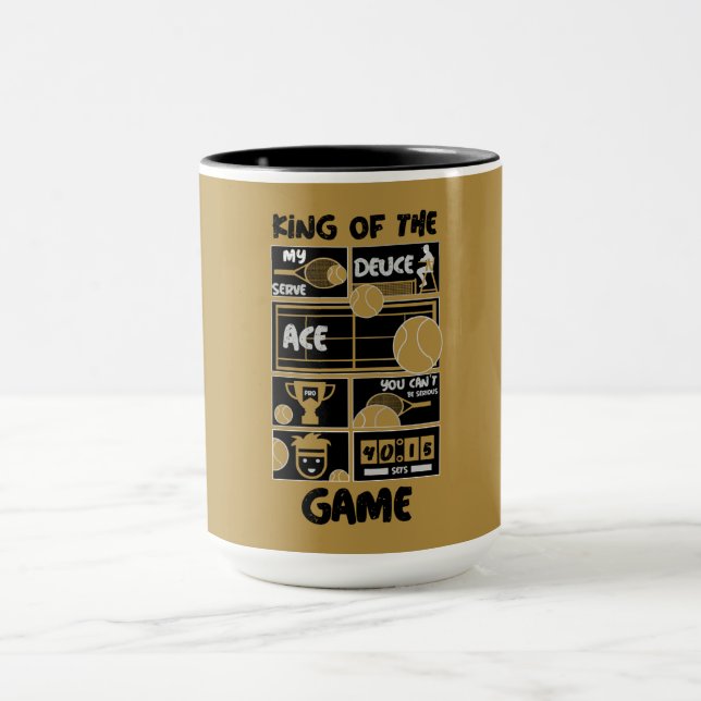 Junior Boys Tennis King Of The Game  Mug (Center)