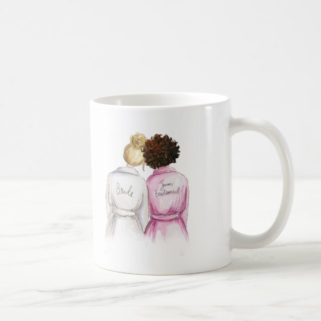 Junior Bridesmaid? Bl Bun Bride Auburn Curls Maid Coffee Mug (Right)