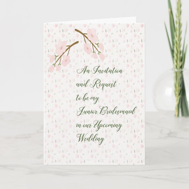 Junior Bridesmaid Invitation and Request Card (Front)