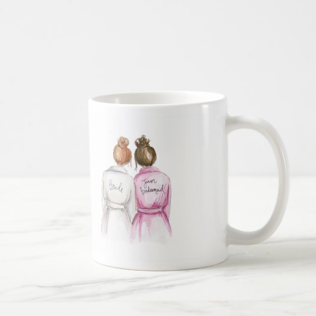 Junior Bridesmaid? Mug Red Bun Bride Br Bun Maid (Right)