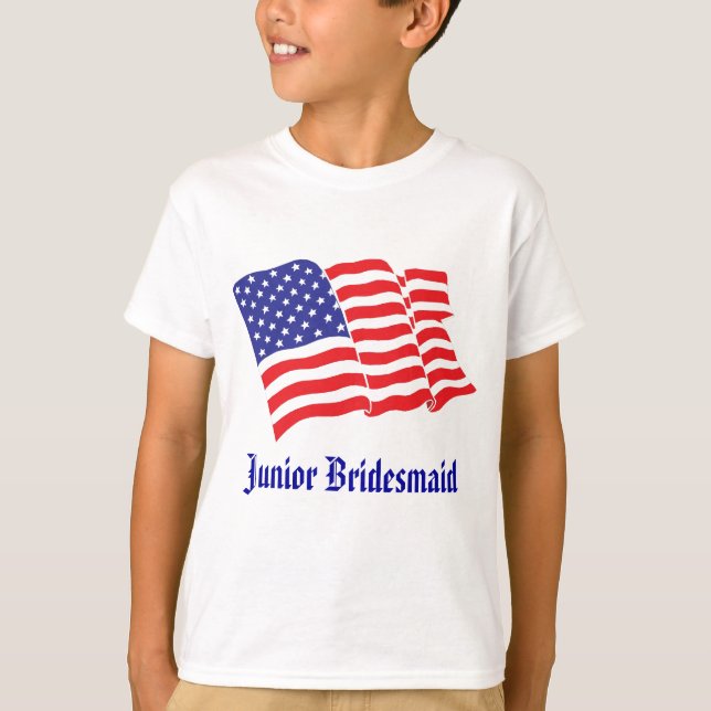 Junior Bridesmaid Patriotic Wedding T-Shirt (Front)