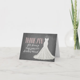 Junior Bridesmaid Thank You   Bridesmaid Card