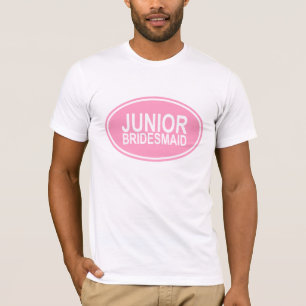 Junior Bridesmaid Wedding Oval Pink T-Shirt