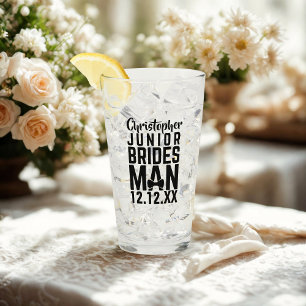 Junior Bridesman Name Keepsake Gift Glass