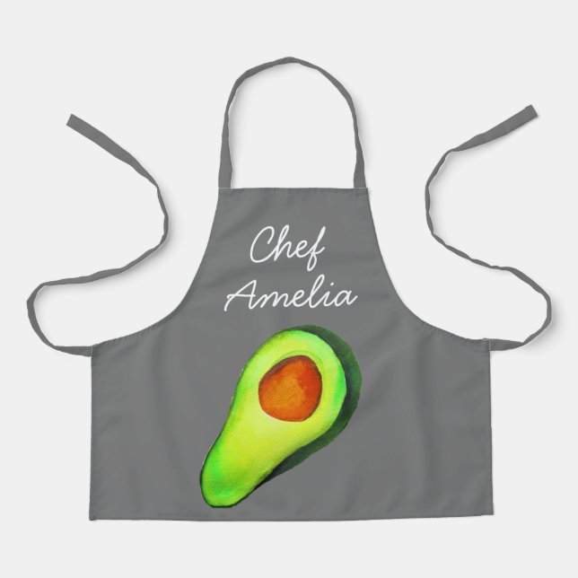 Junior chef avocados colourful kids apron (Front)