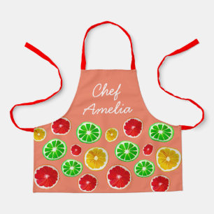 Junior chef fruit slice art colourful kids apron