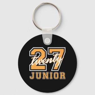 Junior Class 2027 Graduation Back To School Orange Key Ring
