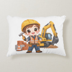 Junior Construction Crew Decorative Cushion