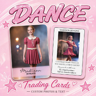 Junior Dance Autograph Trading Card Pale Pink Card
