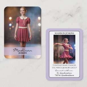 Junior Dance Autograph Trading Card Purple Card