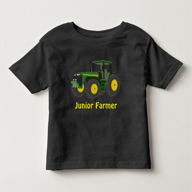"Junior Farmer" and green tractor Toddler T-Shirt (Front)
