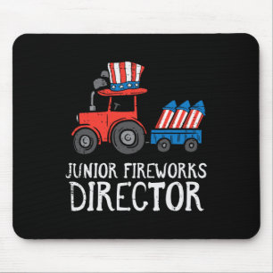 Junior Fireworks Director Tractor 4th Of July Boys Mouse Pad