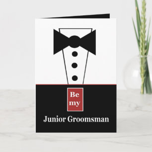 JUNIOR GROOMSMAN Invitation with Tux - Funny