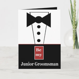 JUNIOR GROOMSMAN Invitation with Tux Funny A01