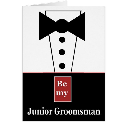 JUNIOR GROOMSMAN Invitation with Tux Funny A01