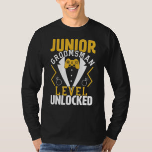 Junior Groomsman Level Unlocked Video Gaming Weddi T-Shirt