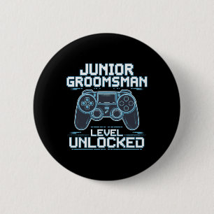 Junior Groomsman Level Unlocked Wedding Party Groo 6 Cm Round Badge