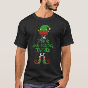 Junior High School Teacher Elf Matching Christmas  T-Shirt