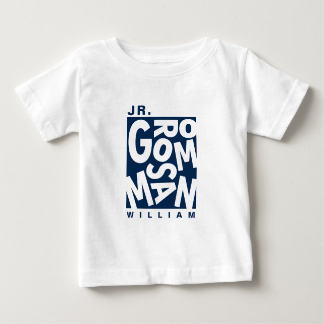 Junior Jr. Groomsman, wedding party, Navy Blue Baby T-Shirt (Front)