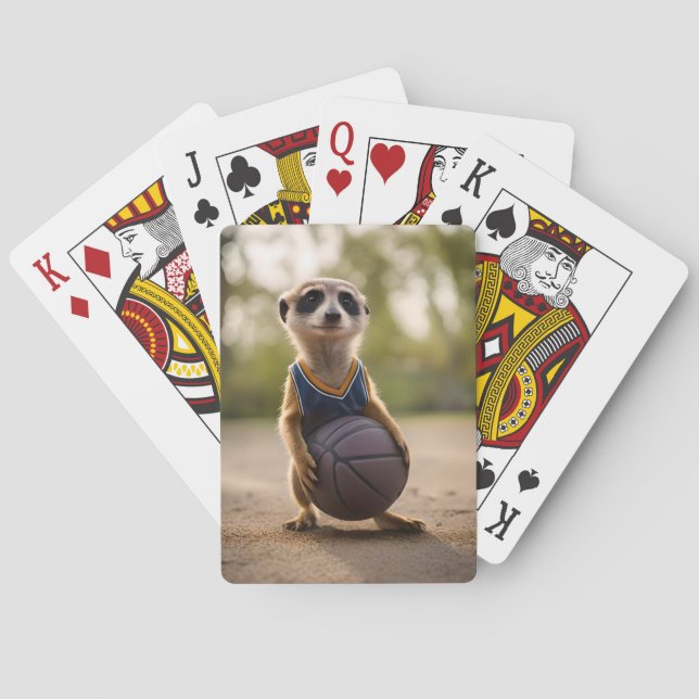 Junior Meerkat Basketball Player, Playing Cards (Back)