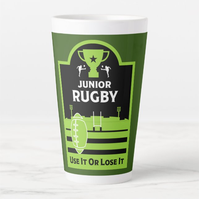 Junior Rugby Players Latte Mug (Front)