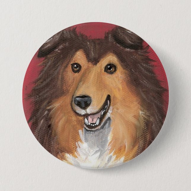 Junior Sable Sheltie by Amy Bolin 7.5 Cm Round Badge (Front)