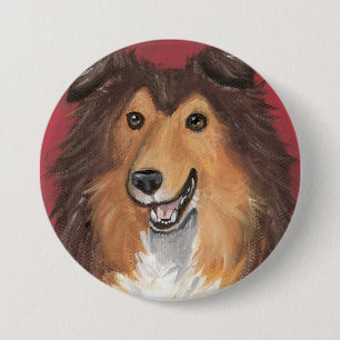 Junior Sable Sheltie by Amy Bolin 7.5 Cm Round Badge