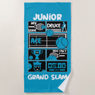 Junior Tennis Player Gift Beach Towel