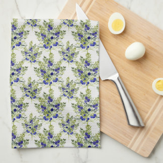 Juniper berry pattern tea towel