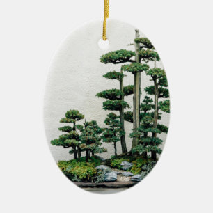 Juniper Bonsai Forest Ceramic Ornament