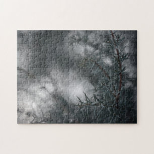 Juniper Dark Moody Floral Nature Photo Jigsaw Puzzle