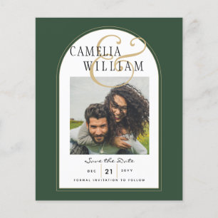 JUNIPER GREEN GOLD PHOTO Wedding INVITE Flyer