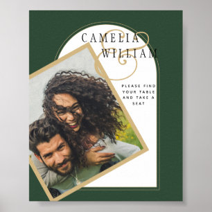 JUNIPER GREEN GOLD PHOTO Wedding INVITE Poster